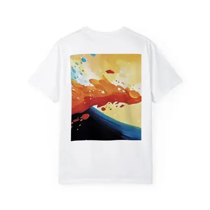 Abstract Wave Splash Orange Blue Yellow Art