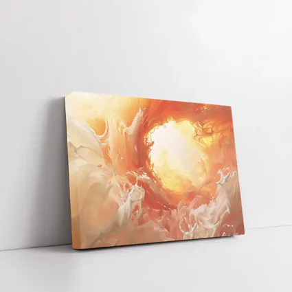 Orange Abstract Swirl Fluid Art Print