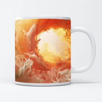 Orange Abstract Swirl Fluid Art Print