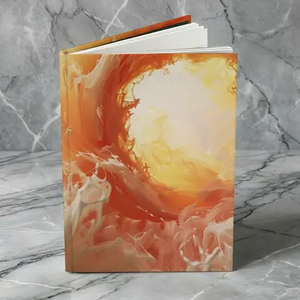 Orange Abstract Swirl Fluid Art Print