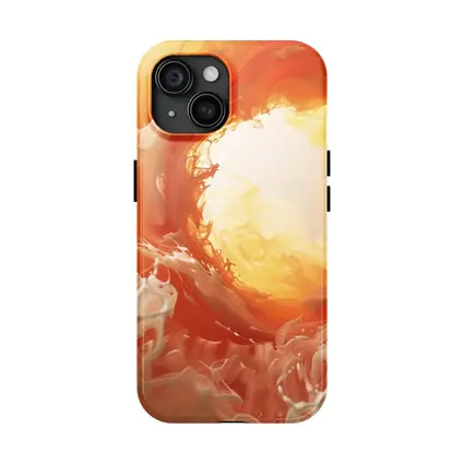 Orange Abstract Swirl Fluid Art Print
