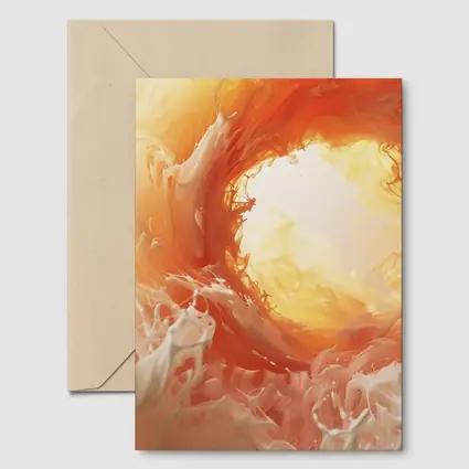 Orange Abstract Swirl Fluid Art Print