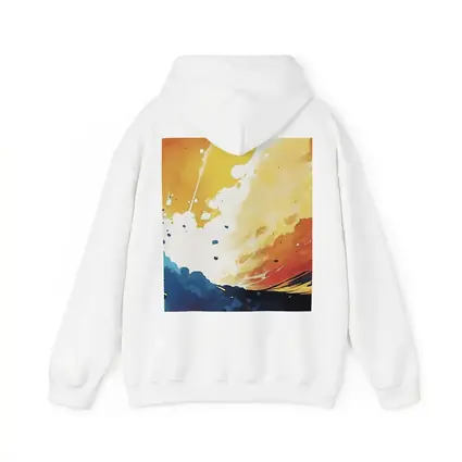 Abstract Watercolor Sky Blue Orange Explosion