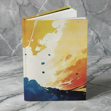 Abstract Watercolor Sky Blue Orange Explosion