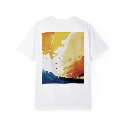 Abstract Watercolor Sky Blue Orange Explosion