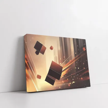 Dark Cubes Floating Abstract Warm Light Background