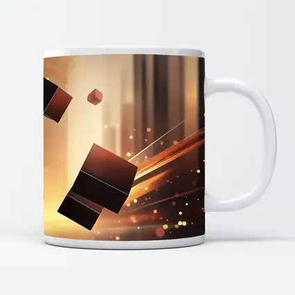 Dark Cubes Floating Abstract Warm Light Background