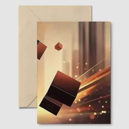 Dark Cubes Floating Abstract Warm Light Background