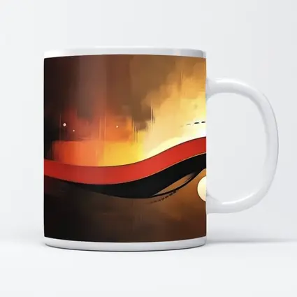 Red Black Wave Abstract Gold Background Art