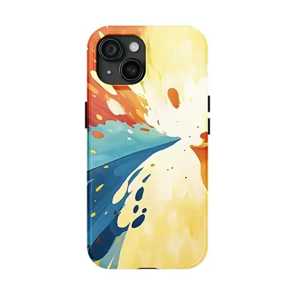 Bold Abstract Explosion Red Blue Yellow Art