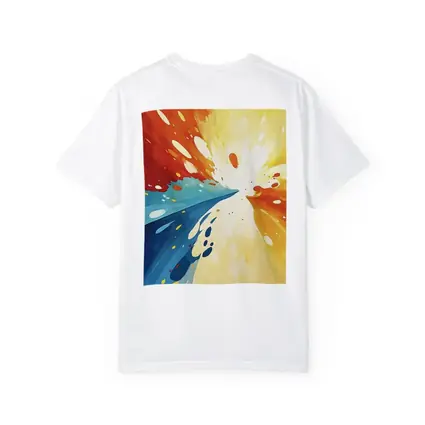 Bold Abstract Explosion Red Blue Yellow Art