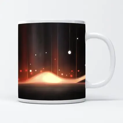 Dark Abstract Glowing Waves Orange Light Art