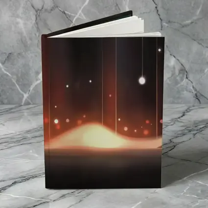 Dark Abstract Glowing Waves Orange Light Art