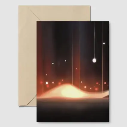 Dark Abstract Glowing Waves Orange Light Art