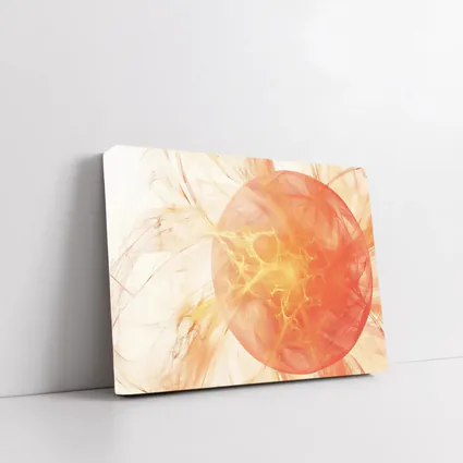 Abstract Orange Fractal Sphere On White