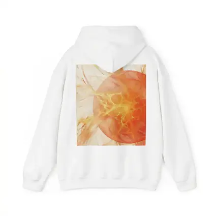 Abstract Orange Fractal Sphere On White