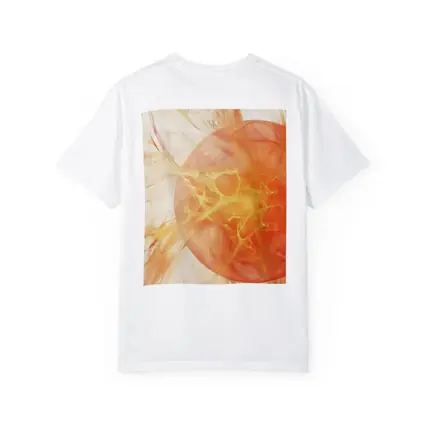 Abstract Orange Fractal Sphere On White