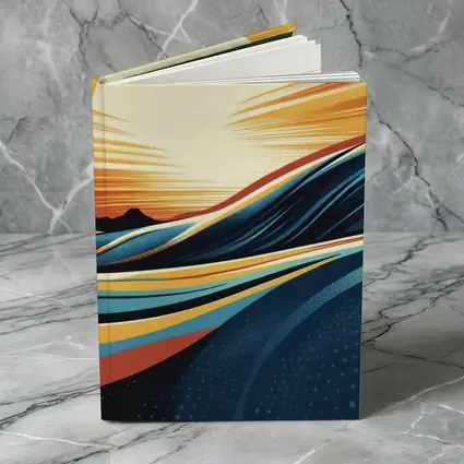 Abstract Ocean Waves Sunset Golden Sky