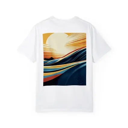 Abstract Ocean Waves Sunset Golden Sky