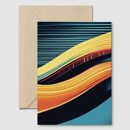 Bold Yellow Wave Abstract Dark Blue Background