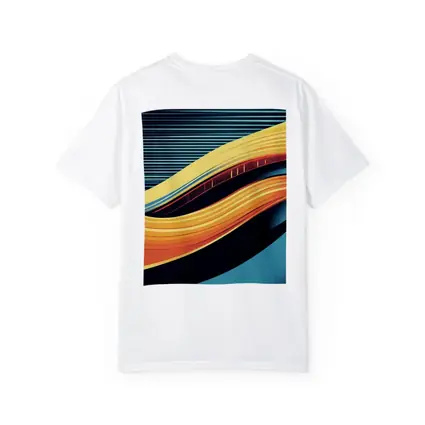 Bold Yellow Wave Abstract Dark Blue Background