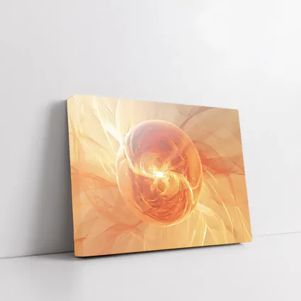 Orange Glowing Sphere Abstract Energy Art