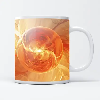 Orange Glowing Sphere Abstract Energy Art