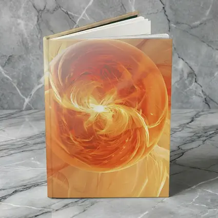 Orange Glowing Sphere Abstract Energy Art