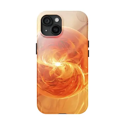 Orange Glowing Sphere Abstract Energy Art