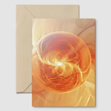 Orange Glowing Sphere Abstract Energy Art
