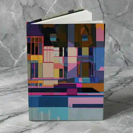 Colorful Geometric House Architecture Pop Art