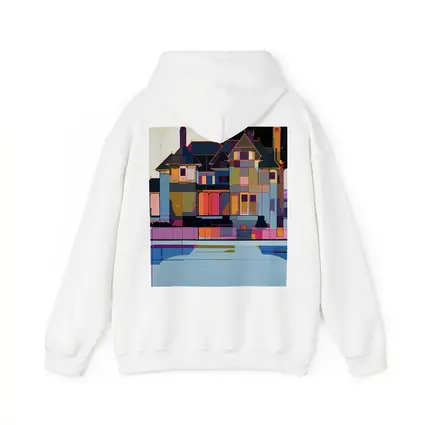 Victorian House Pool Geometric Pop Art