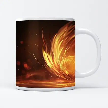 Fiery Golden Orb Abstract Dark Background