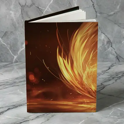 Fiery Golden Orb Abstract Dark Background