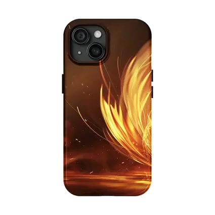 Fiery Golden Orb Abstract Dark Background
