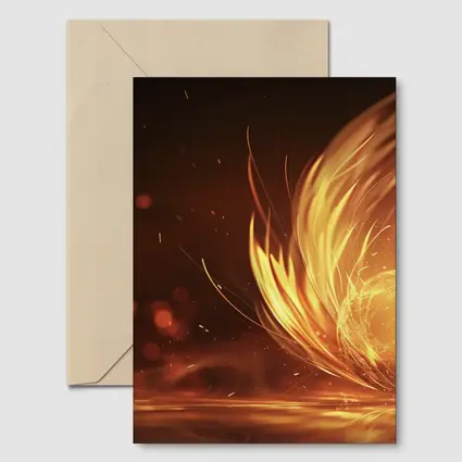 Fiery Golden Orb Abstract Dark Background