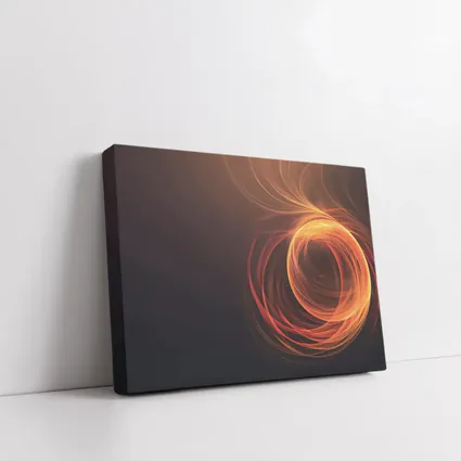 Orange Fire Spiral Abstract Dark Background