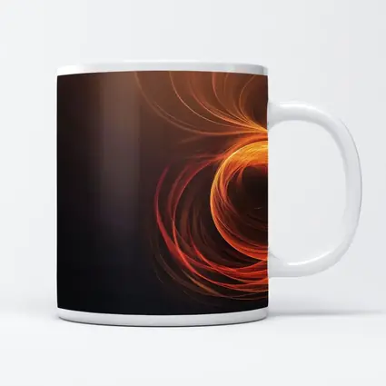 Orange Fire Spiral Abstract Dark Background