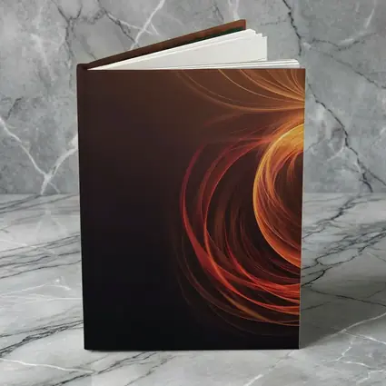 Orange Fire Spiral Abstract Dark Background