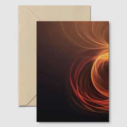 Orange Fire Spiral Abstract Dark Background