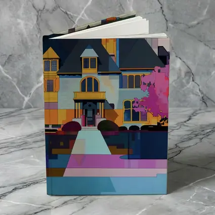 Victorian Mansion Geometric Flat Art Style