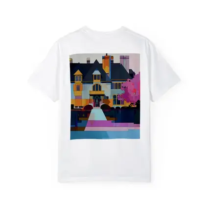 Victorian Mansion Geometric Flat Art Style