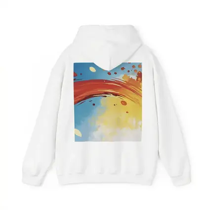 Red Abstract Swirl Blue Yellow Background