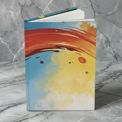 Red Abstract Swirl Blue Yellow Background