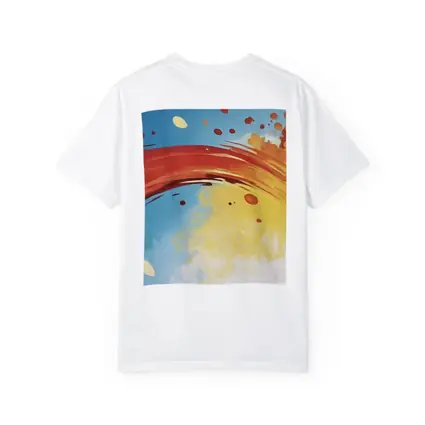 Red Abstract Swirl Blue Yellow Background