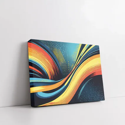 Bold Wave Abstract Art Blue Orange
