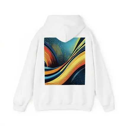 Bold Wave Abstract Art Blue Orange
