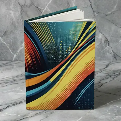 Bold Wave Abstract Art Blue Orange