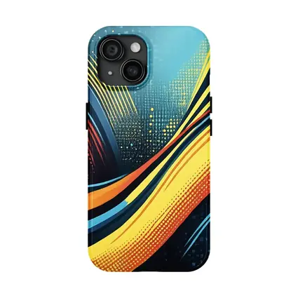 Bold Wave Abstract Art Blue Orange