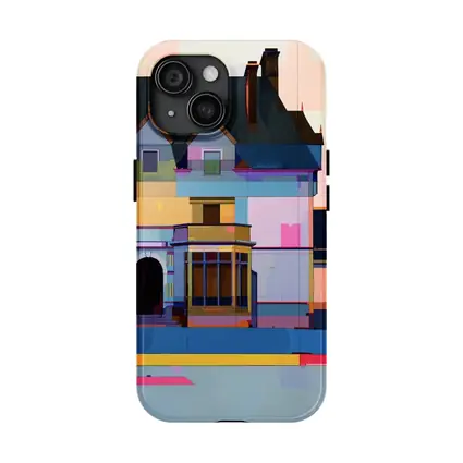 Colorful Victorian Mansion Pop Art Style